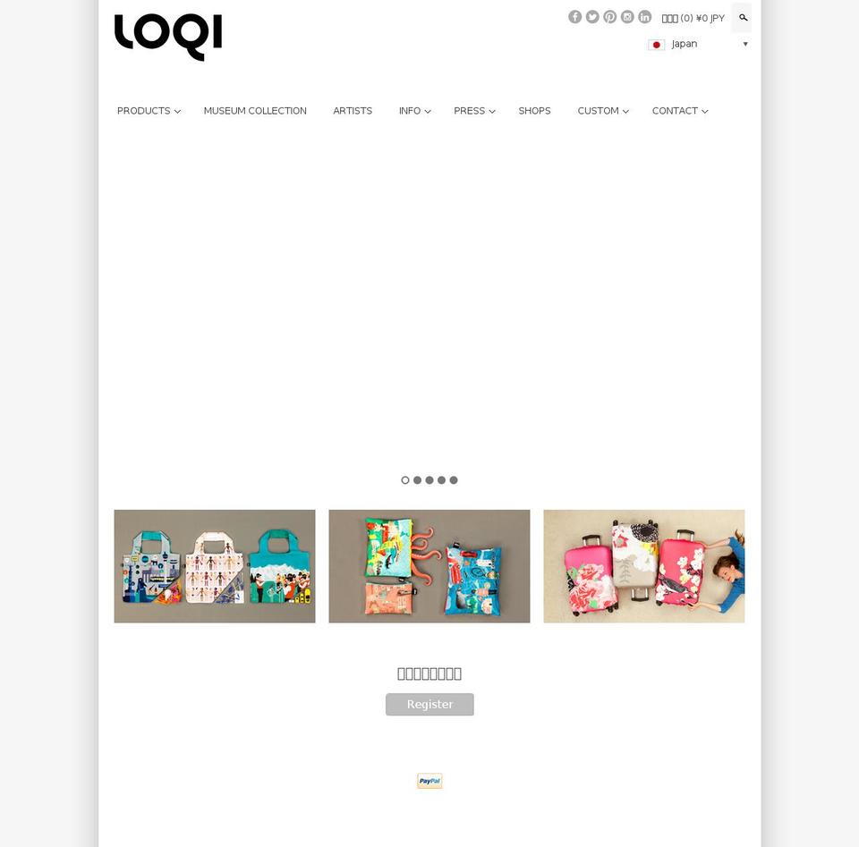 Clean Shopify theme site example loqi.jp