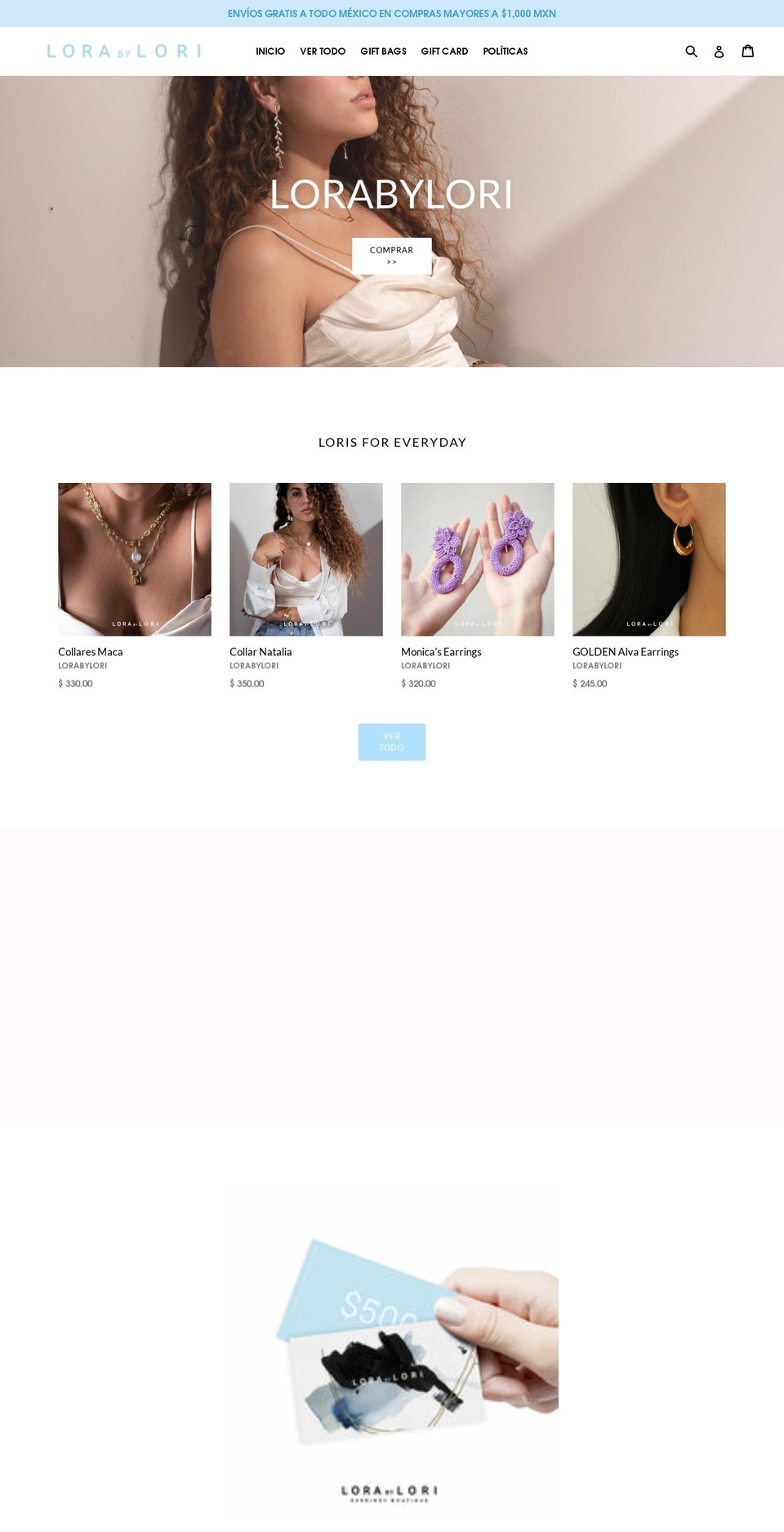 lorabylori.com — Shopify storefront screenshot
