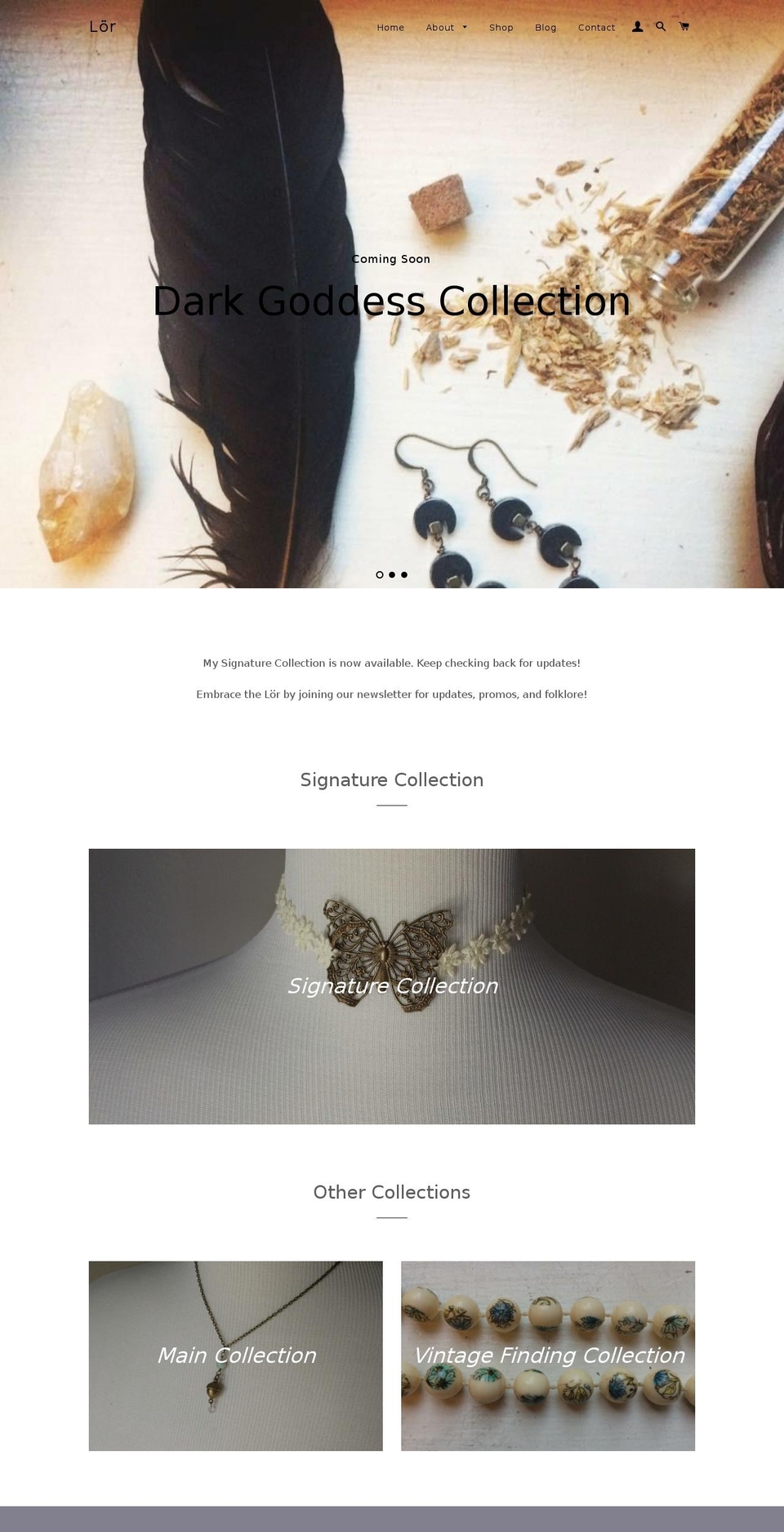 loradornments.com shopify website screenshot