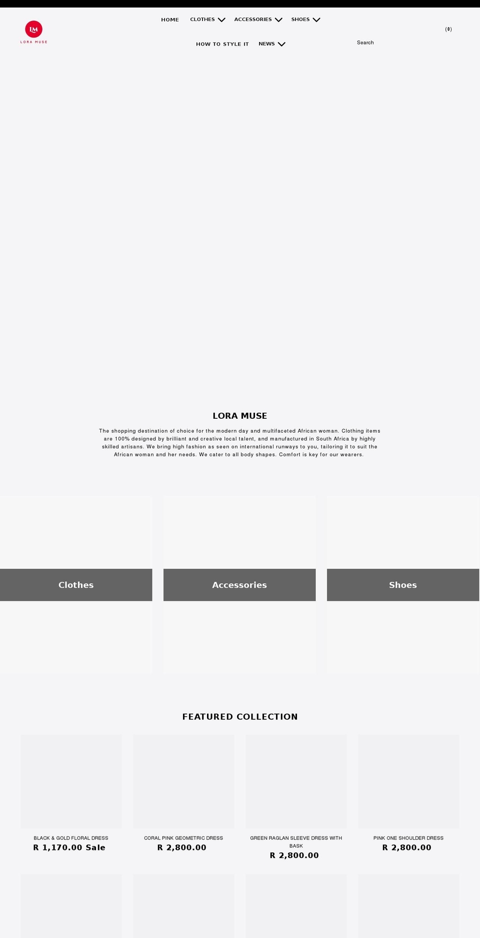 loramuse.co.za shopify website screenshot