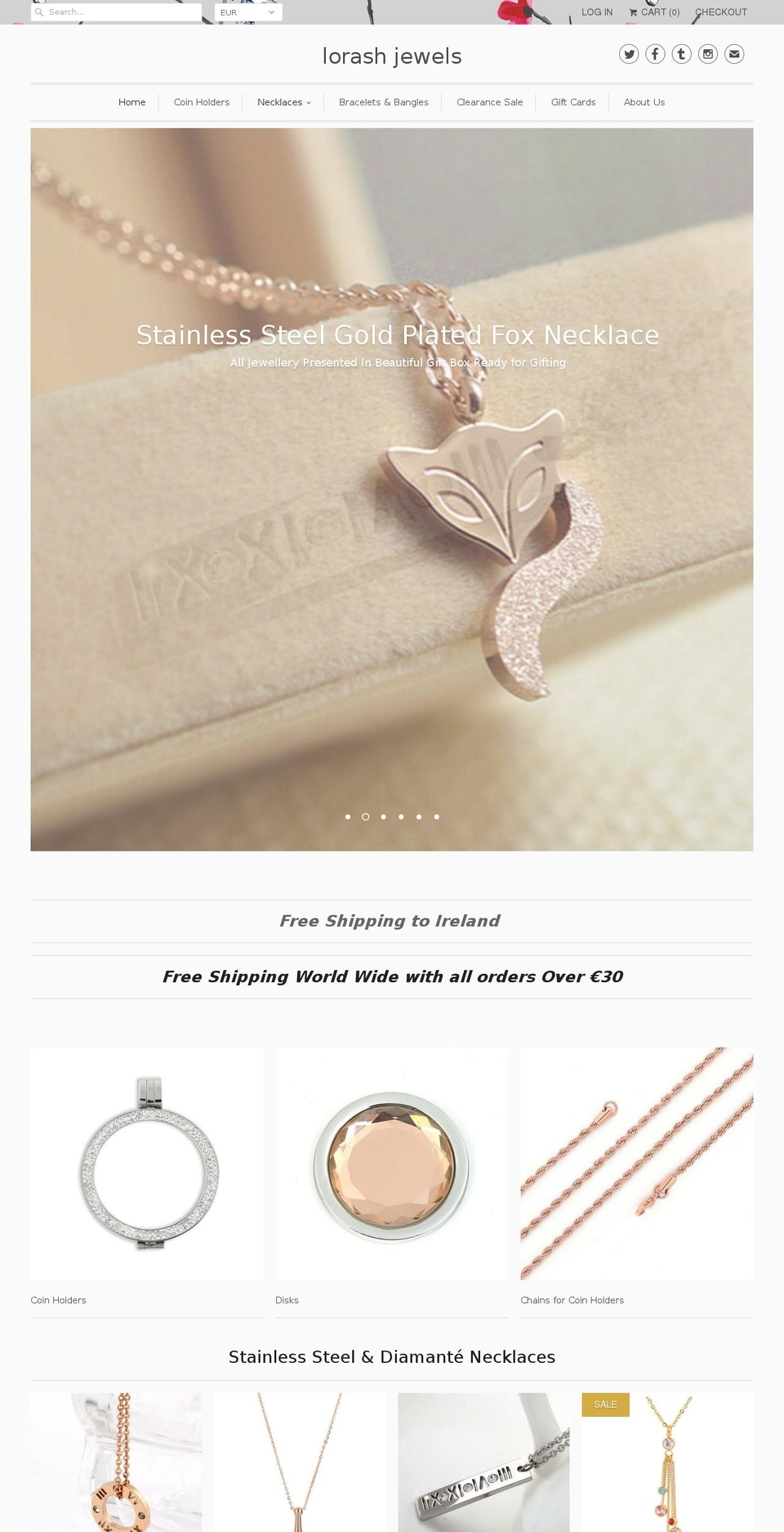 lorashjewels.com shopify website screenshot