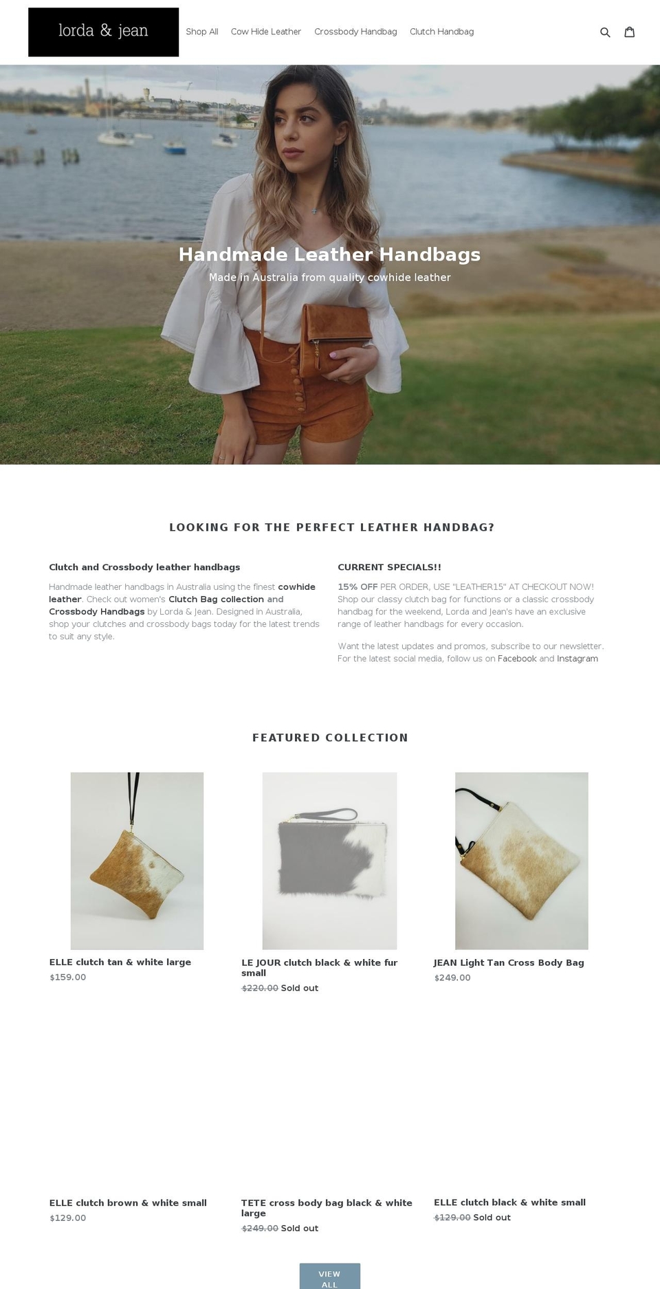 lordaandjean.com — Shopify storefront screenshot