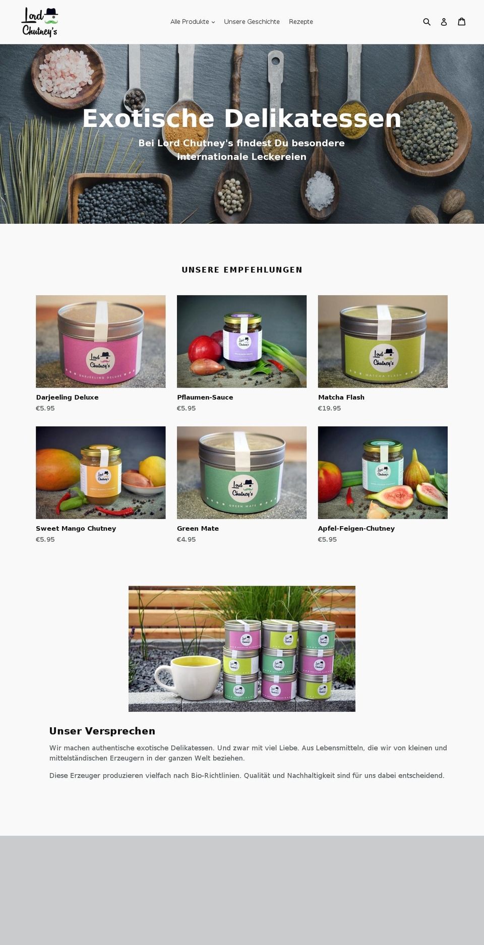 lordchutneys.de shopify website screenshot