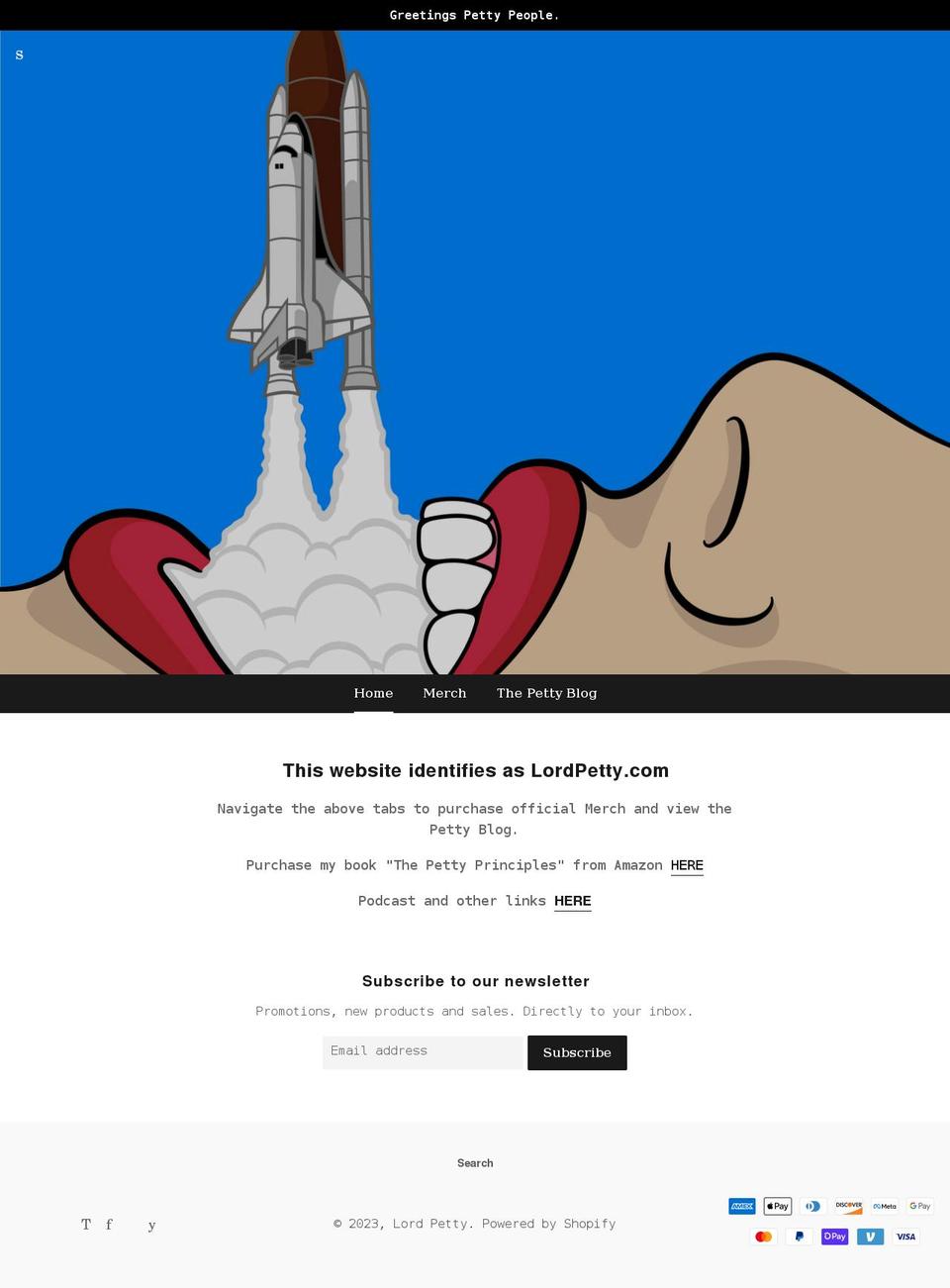 lordpetty.com shopify website screenshot