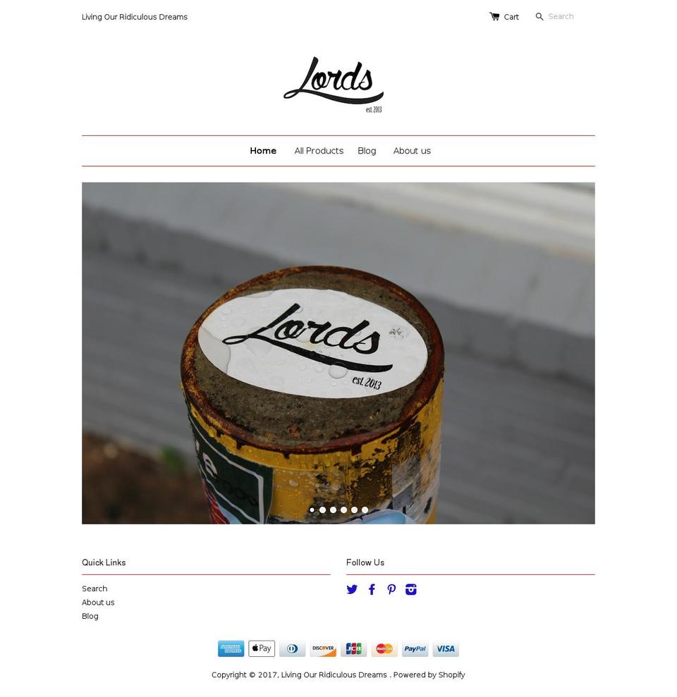 lordsislife.com shopify website screenshot