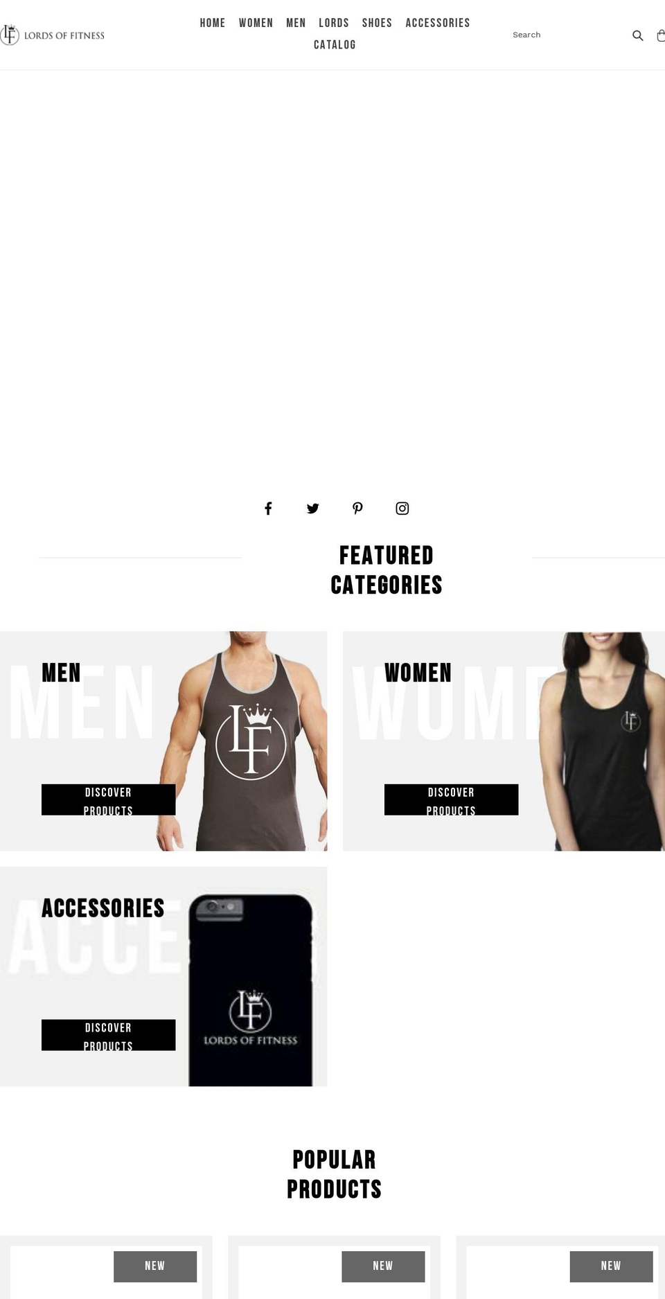 lordsoffitness.com — Shopify storefront screenshot