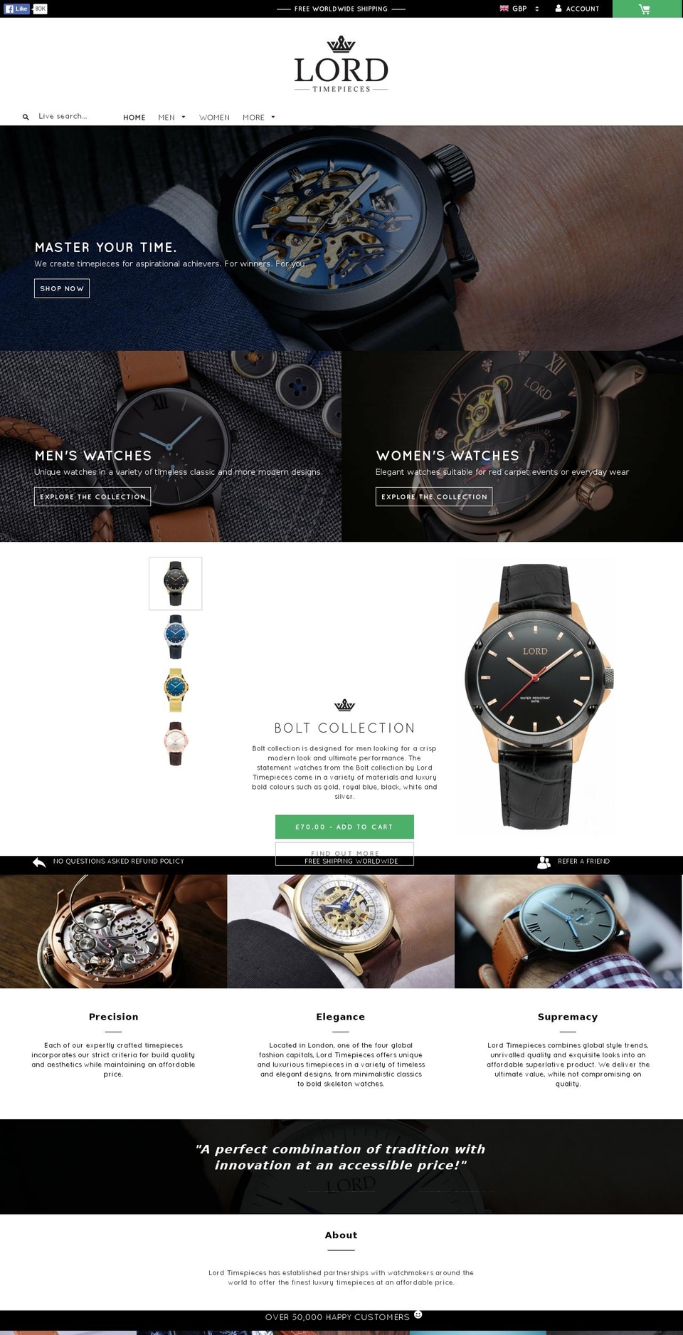 Lord Time Pieces - 22.11.16 Shopify theme site example lordstimepieces.com