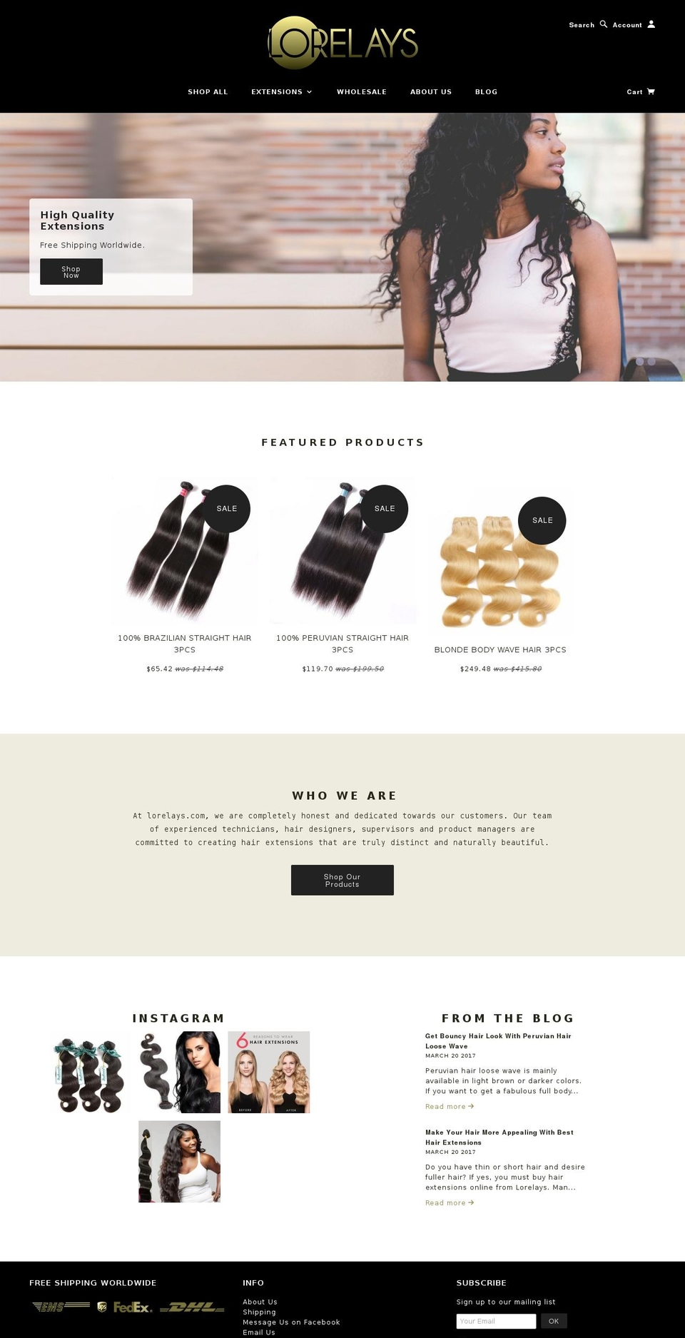 lorelays.com shopify website screenshot