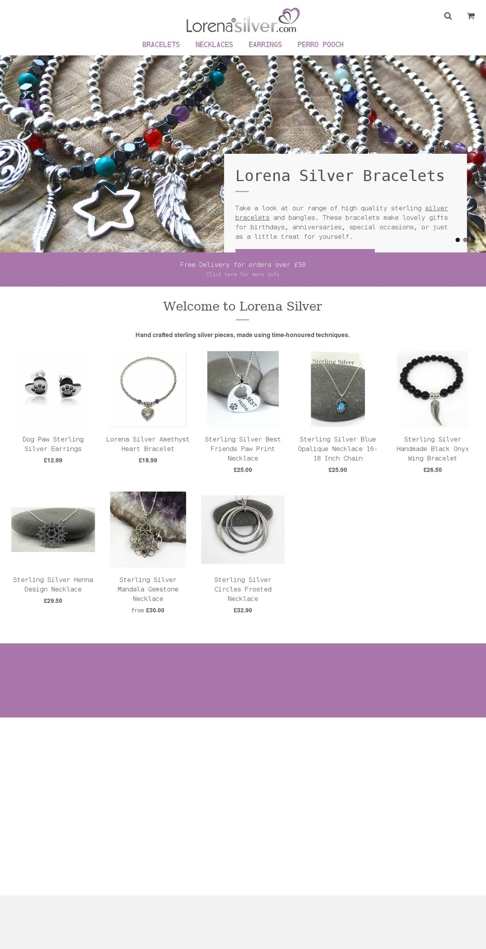 lorenasilver.com shopify website screenshot