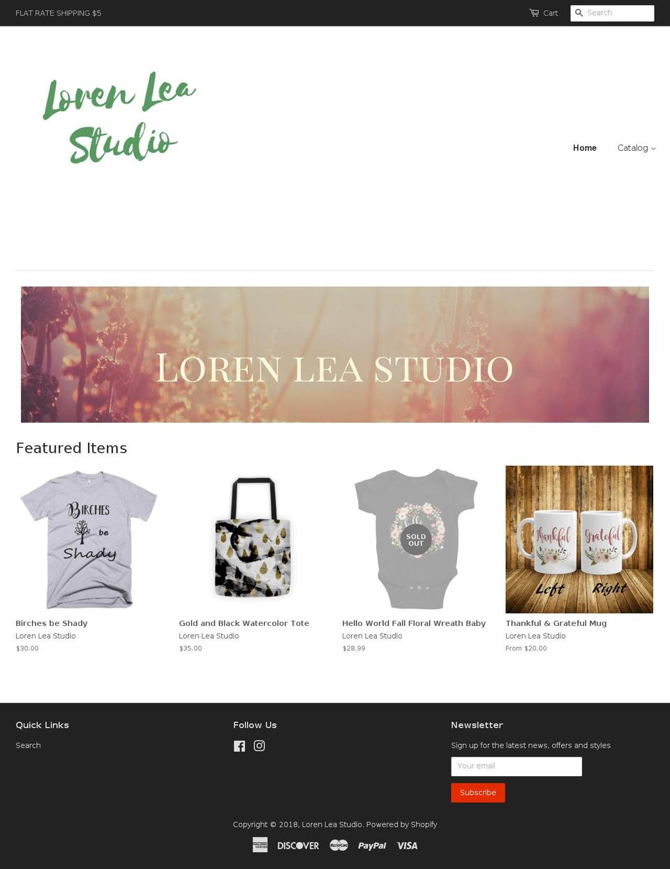 lorenleastudio.com — Shopify storefront screenshot