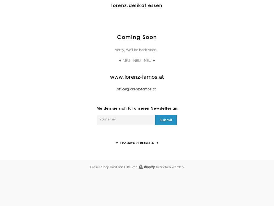 lorenz-delikat-essen.at shopify website screenshot
