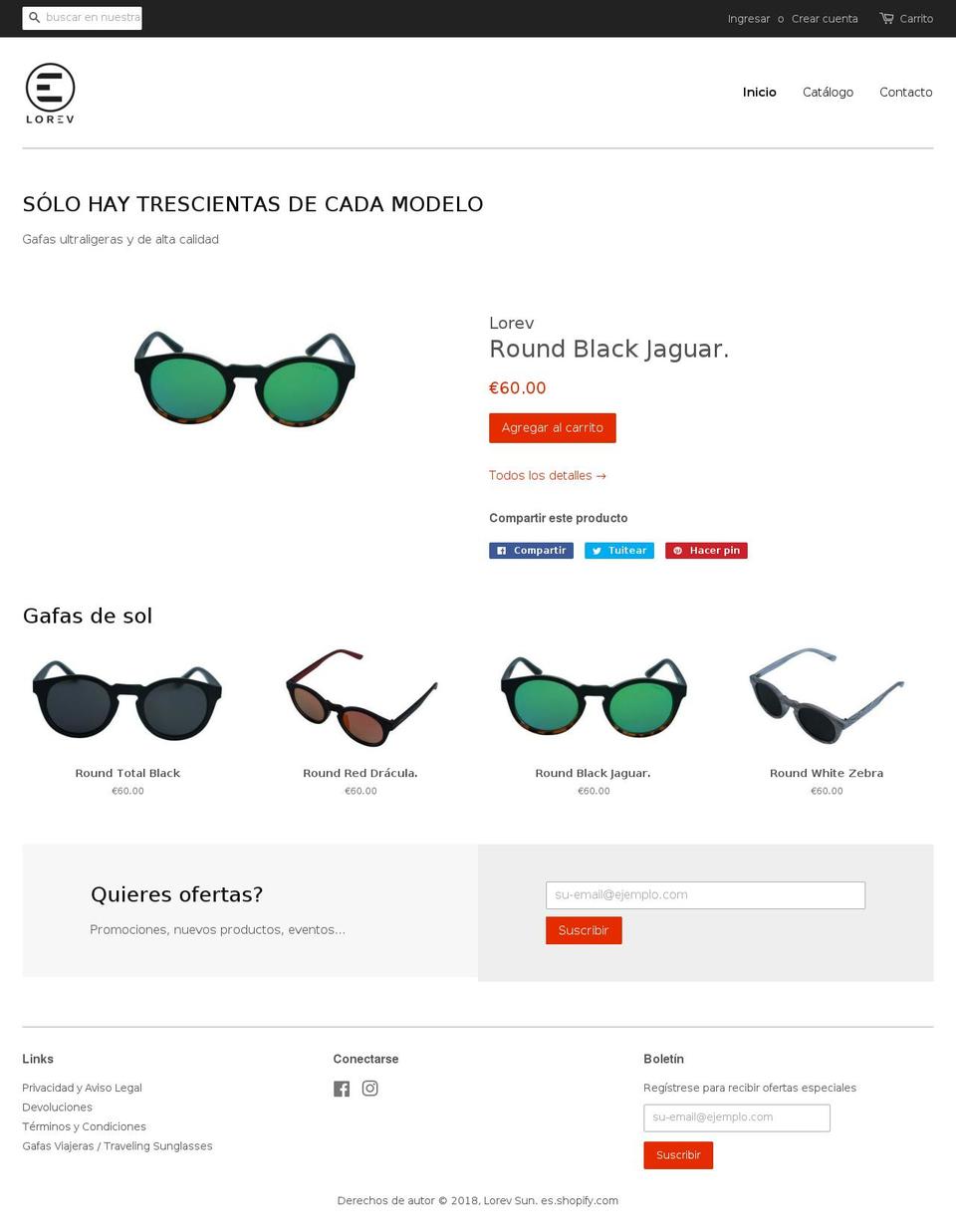 lorevsun.com — Shopify storefront screenshot