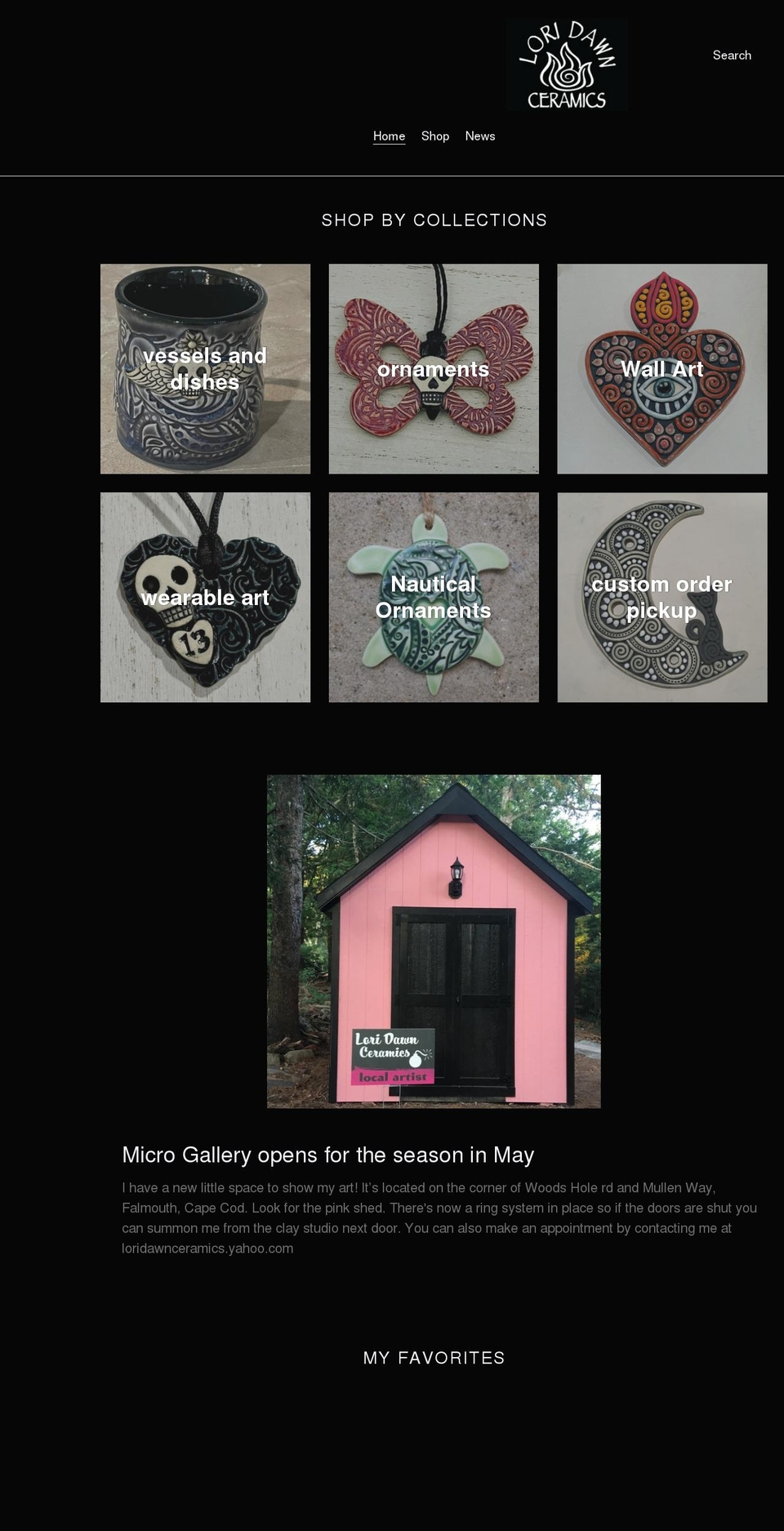 loridawnceramics.com shopify website screenshot