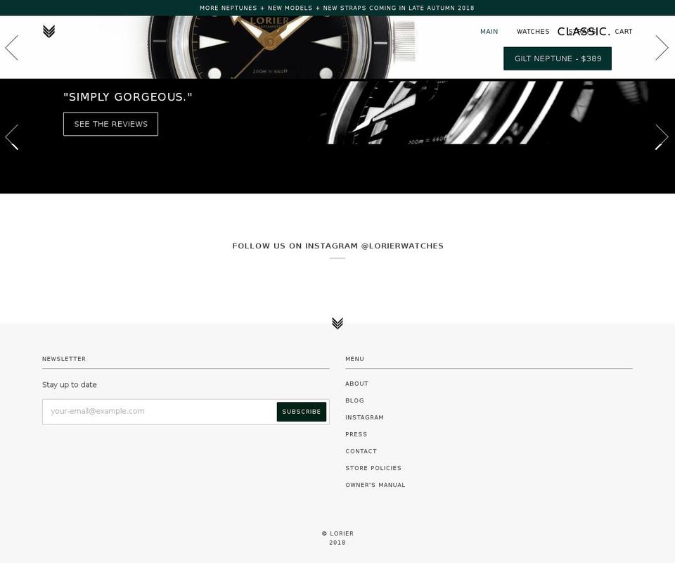lorierwatches.com shopify website screenshot