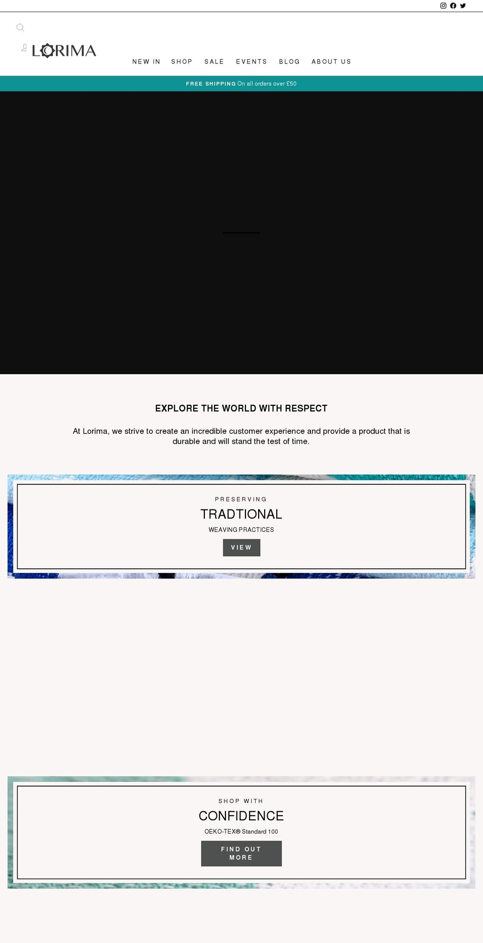 lorima.co.uk shopify website screenshot