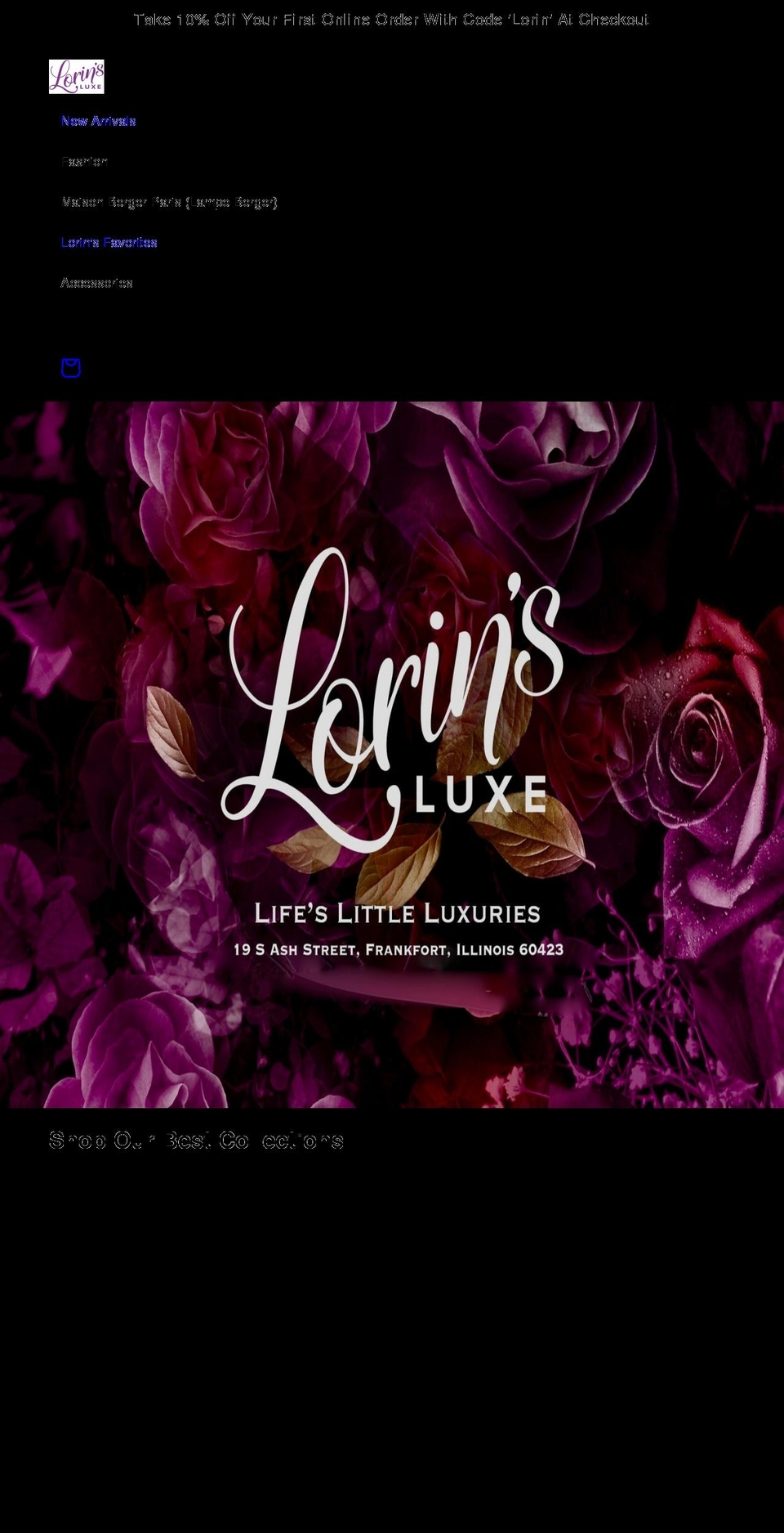 lorinsluxe.com shopify website screenshot