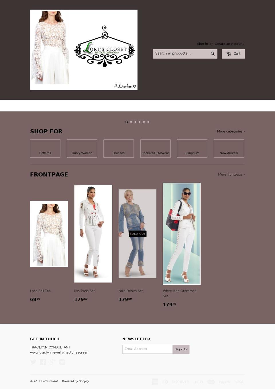 loriscloset95.com shopify website screenshot
