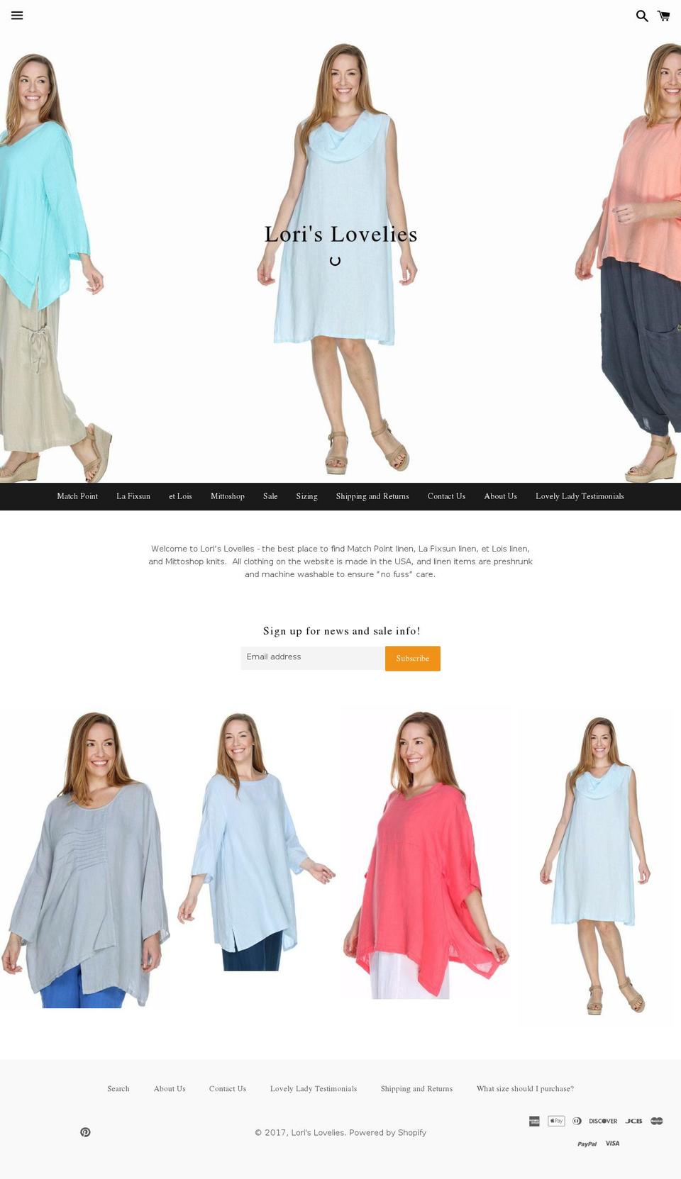 lorislovelies.com shopify website screenshot