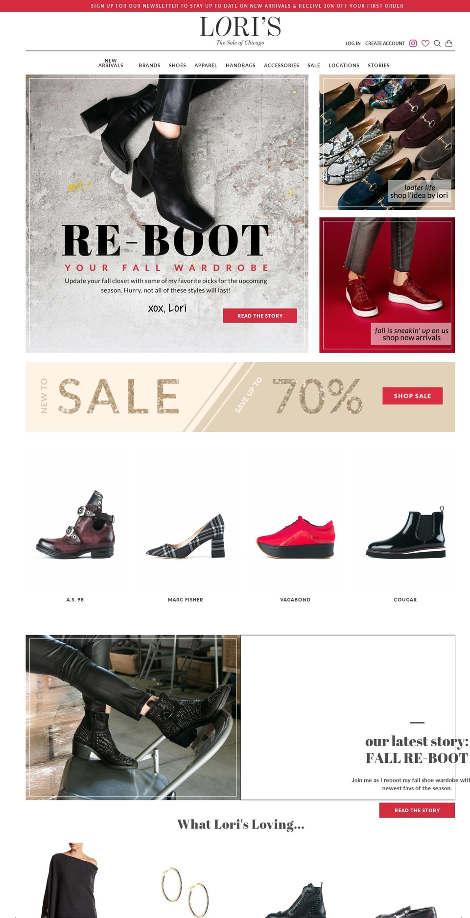 lorisshoes.com — Shopify storefront screenshot