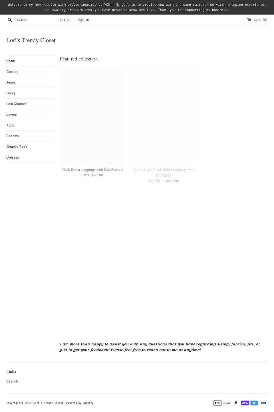 loristrendycloset.com shopify website screenshot