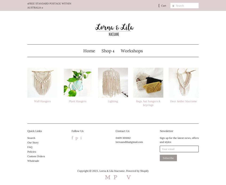 lornaandlila.com.au shopify website screenshot