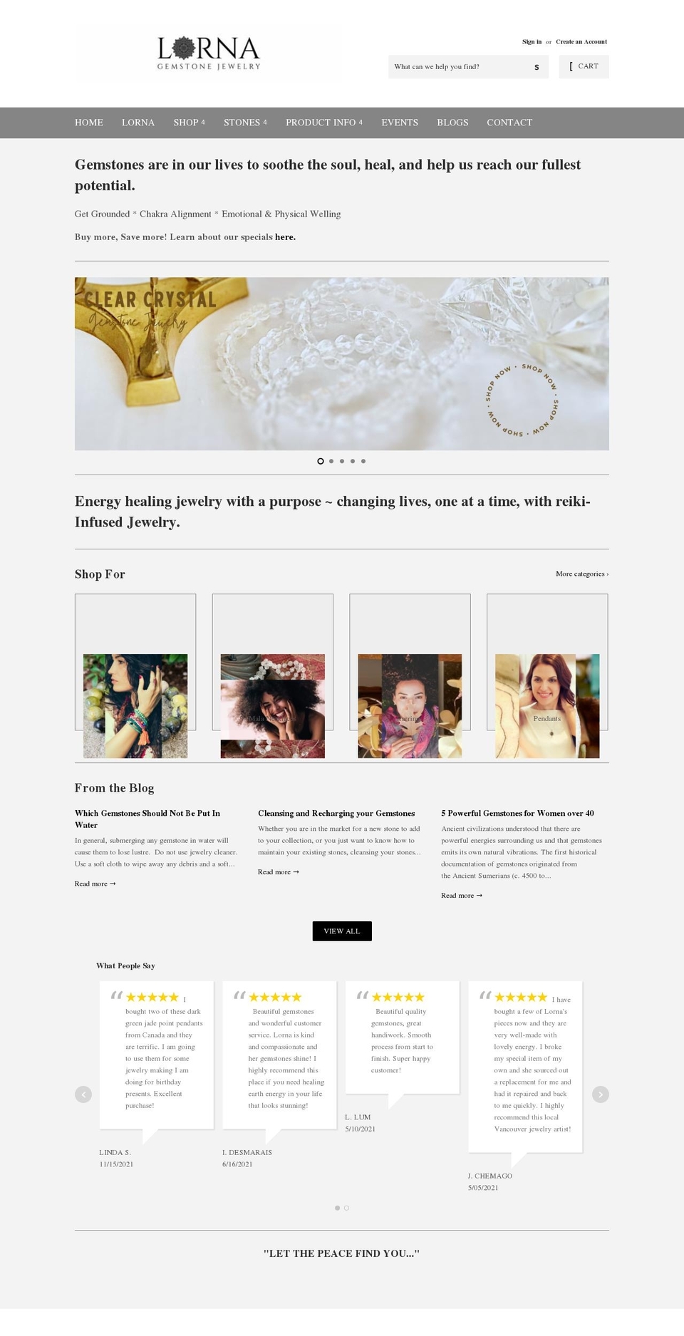lornagemstonejewelry.com shopify website screenshot