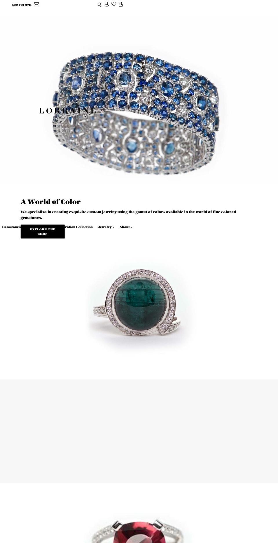 lorrainefinejewelry.com shopify website screenshot