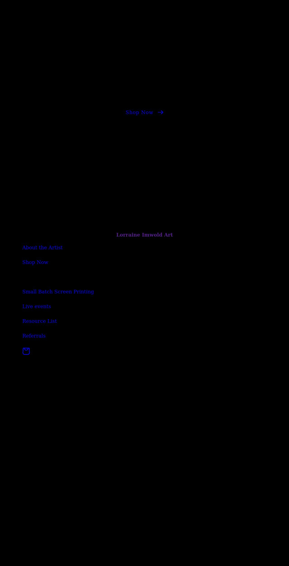 lorraineimwoldart.com shopify website screenshot