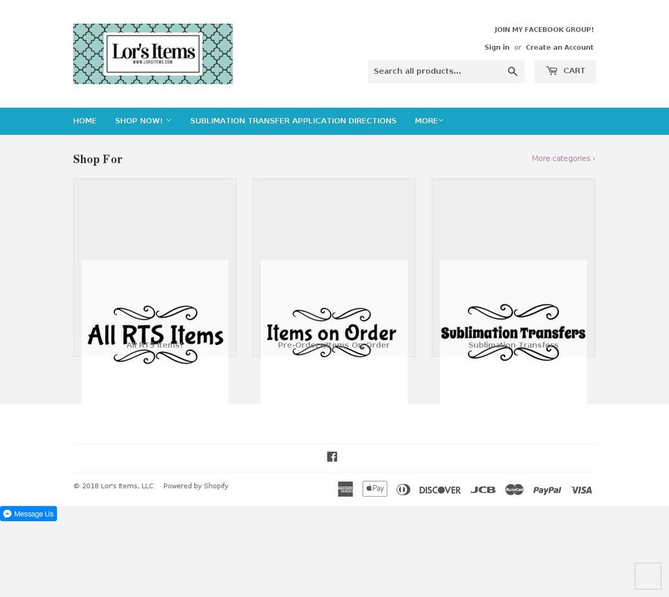 lorsitems.com — Shopify storefront screenshot