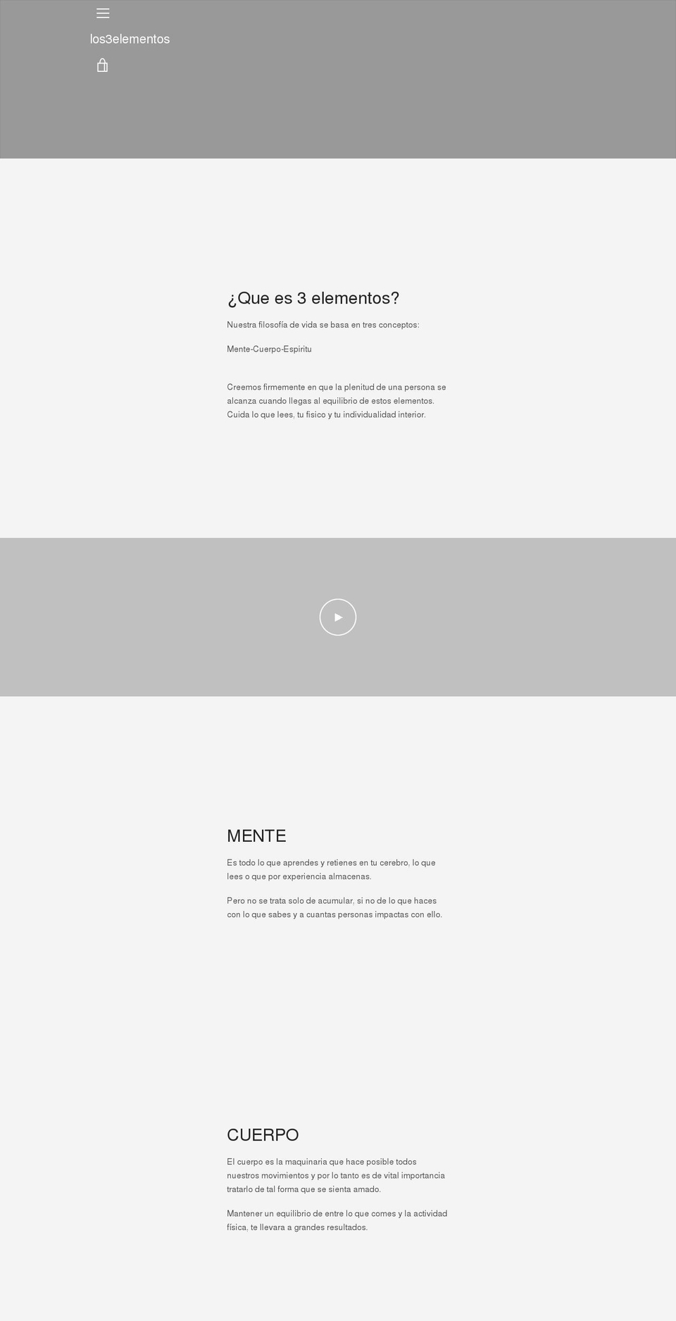 los3elementos.com shopify website screenshot