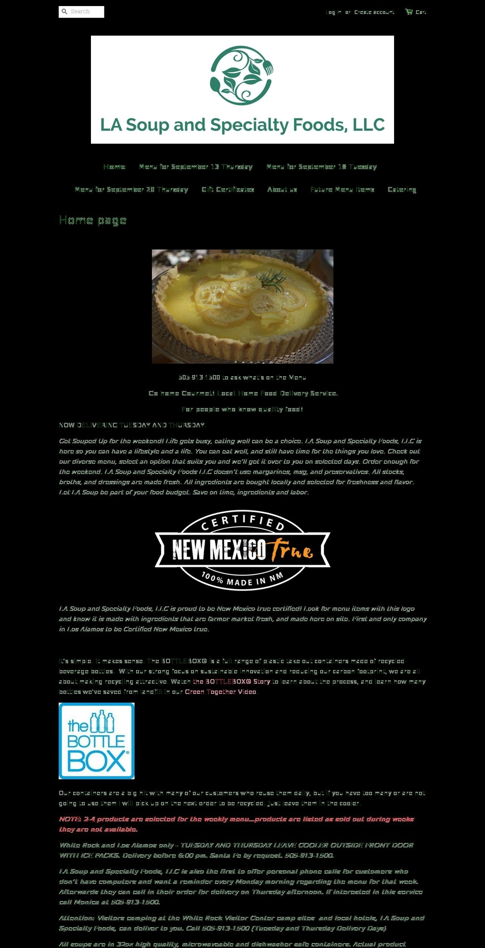 losalamossoup.com — Shopify storefront screenshot