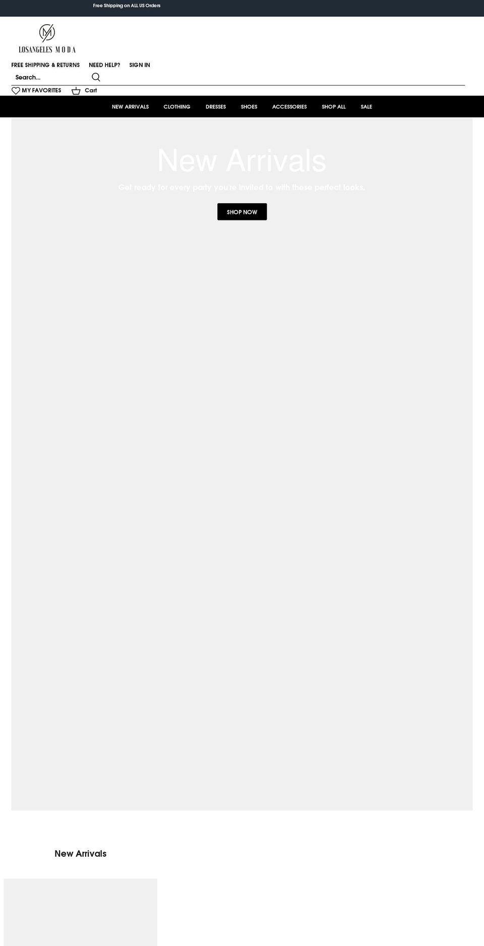 losangelesmoda.com shopify website screenshot