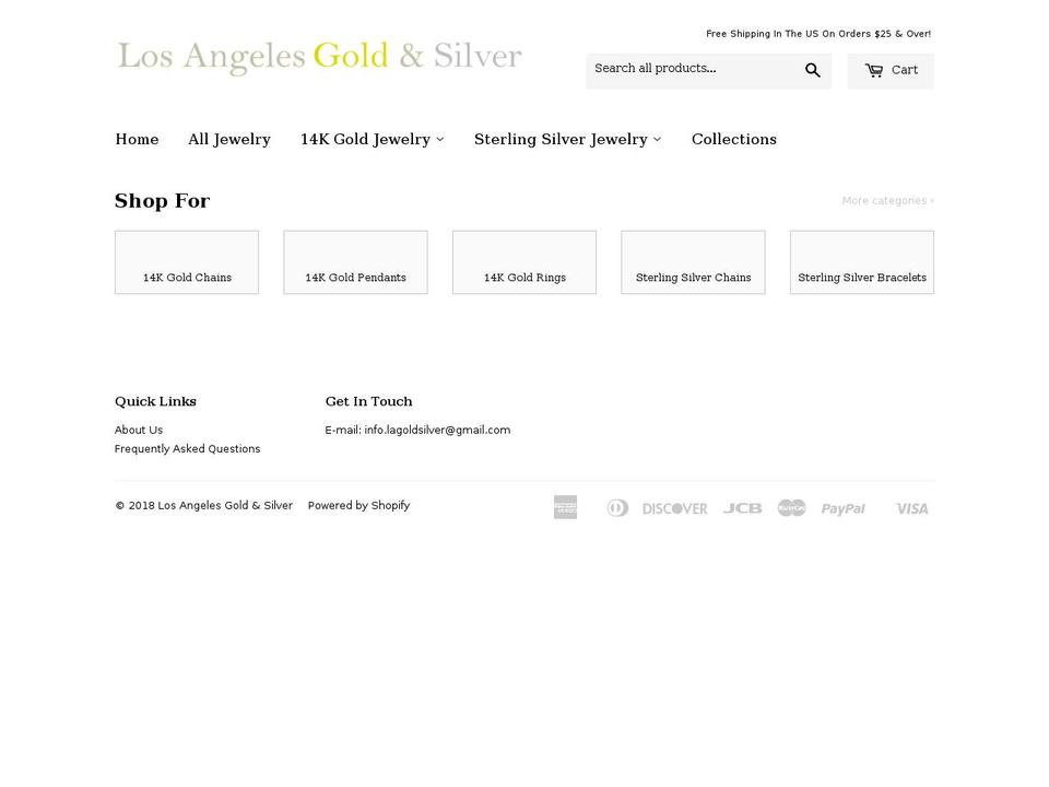 losangelssilver.com — Shopify storefront screenshot