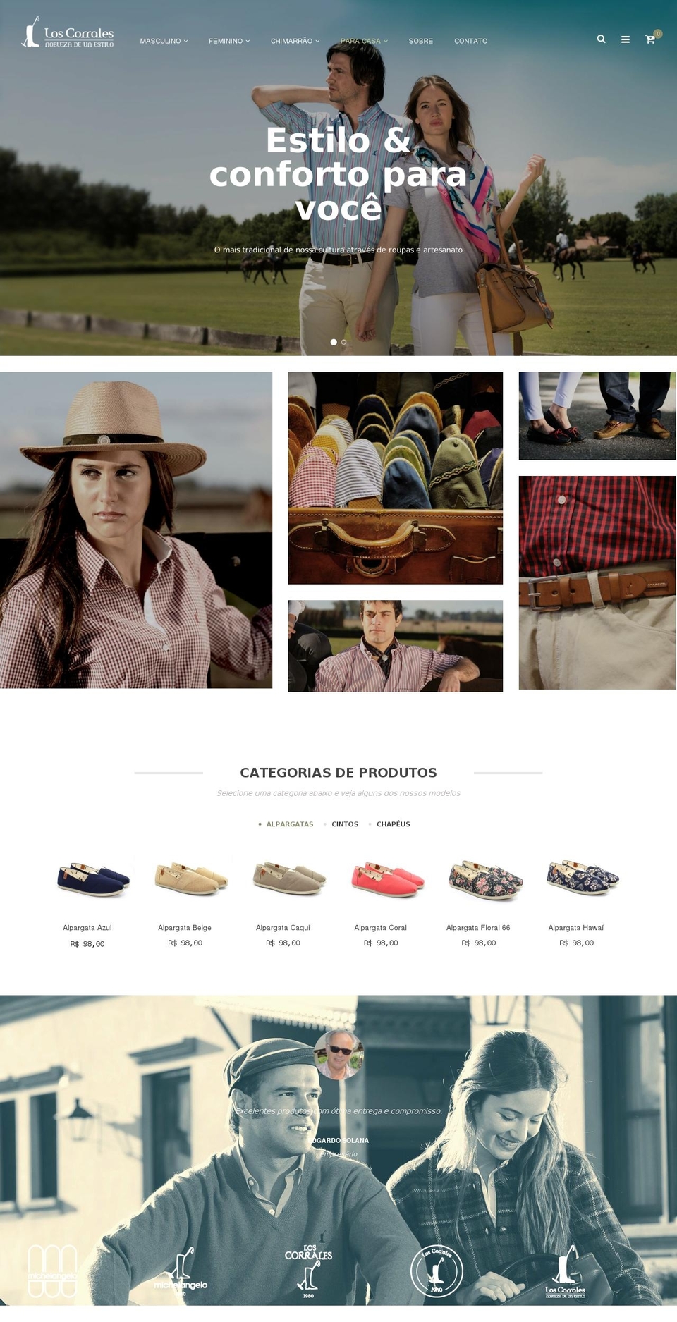 loscorrales.com.br shopify website screenshot