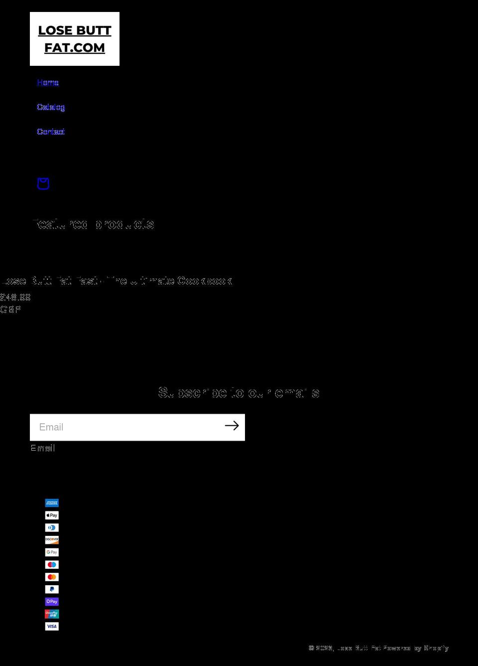 losebuttfat.com shopify website screenshot