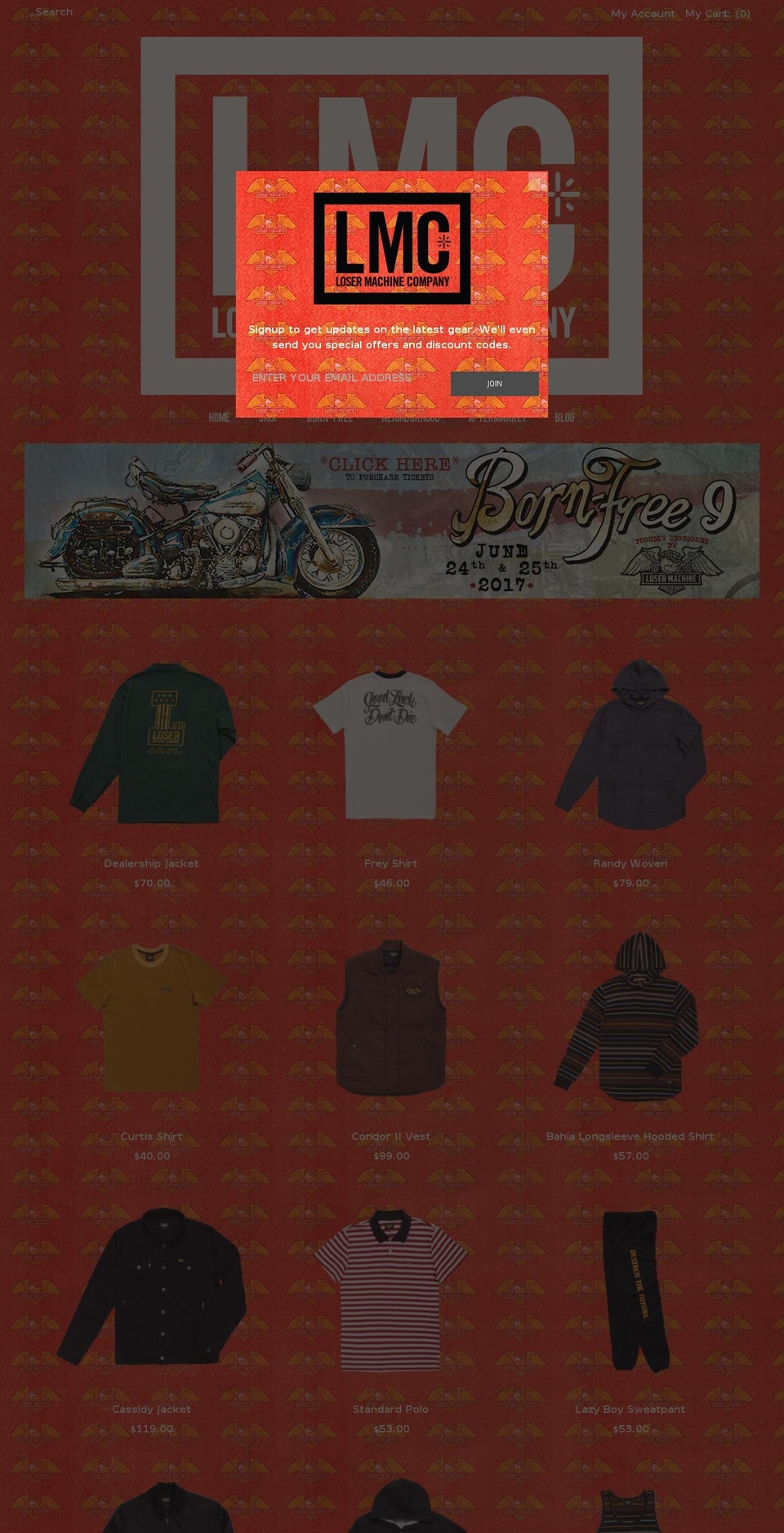 losermachine.net shopify website screenshot