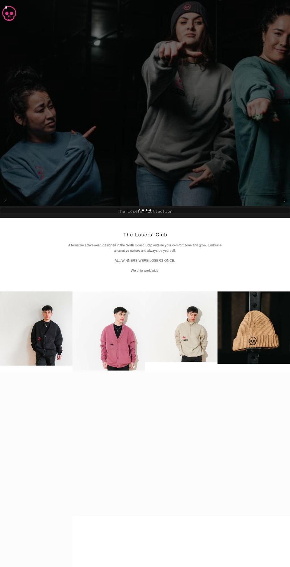 losersclub.co.uk shopify website screenshot