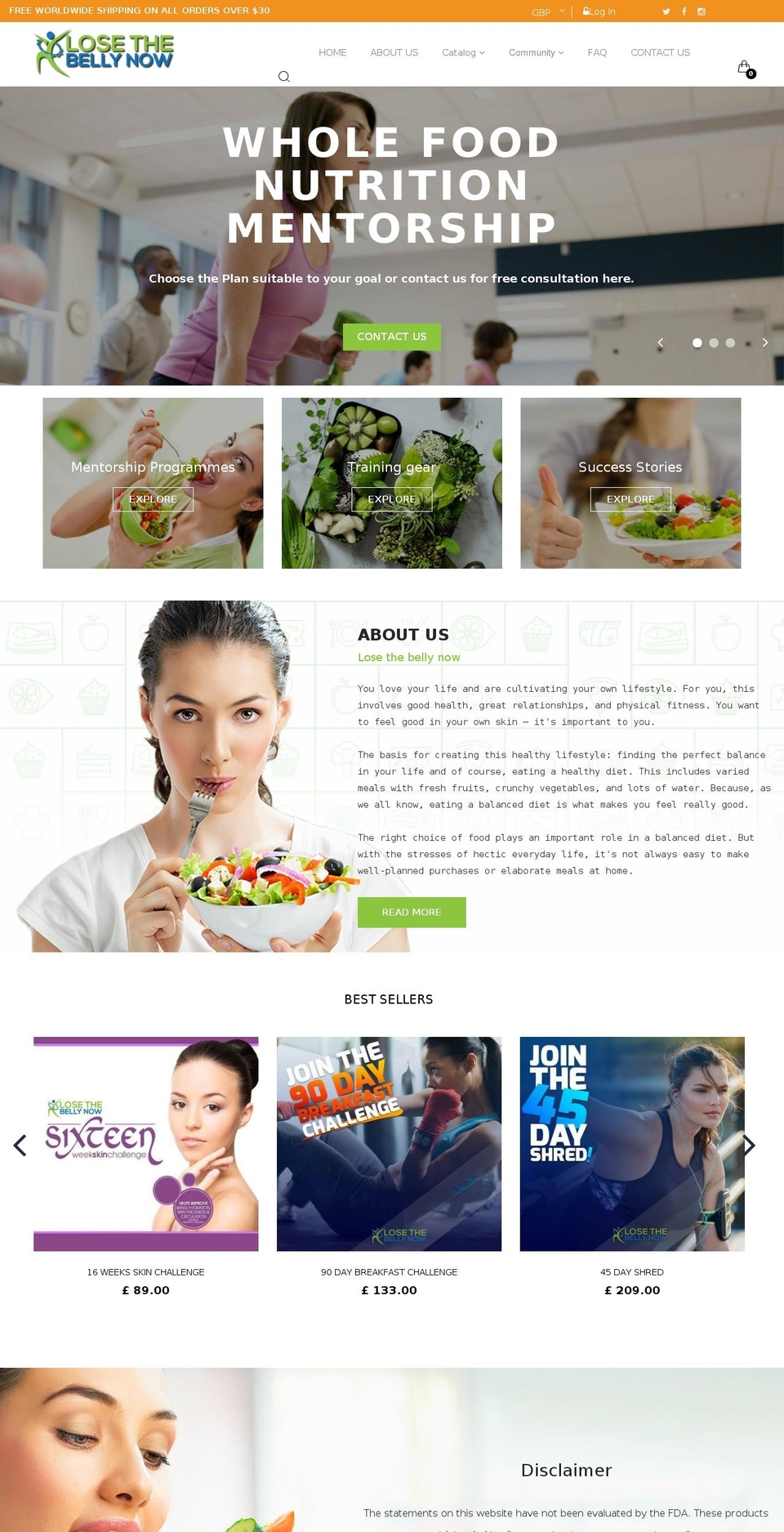 losethebellynow.com shopify website screenshot