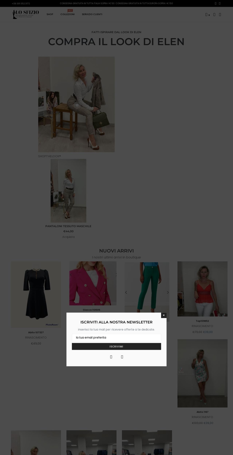 losfizioabbigliamento.it shopify website screenshot