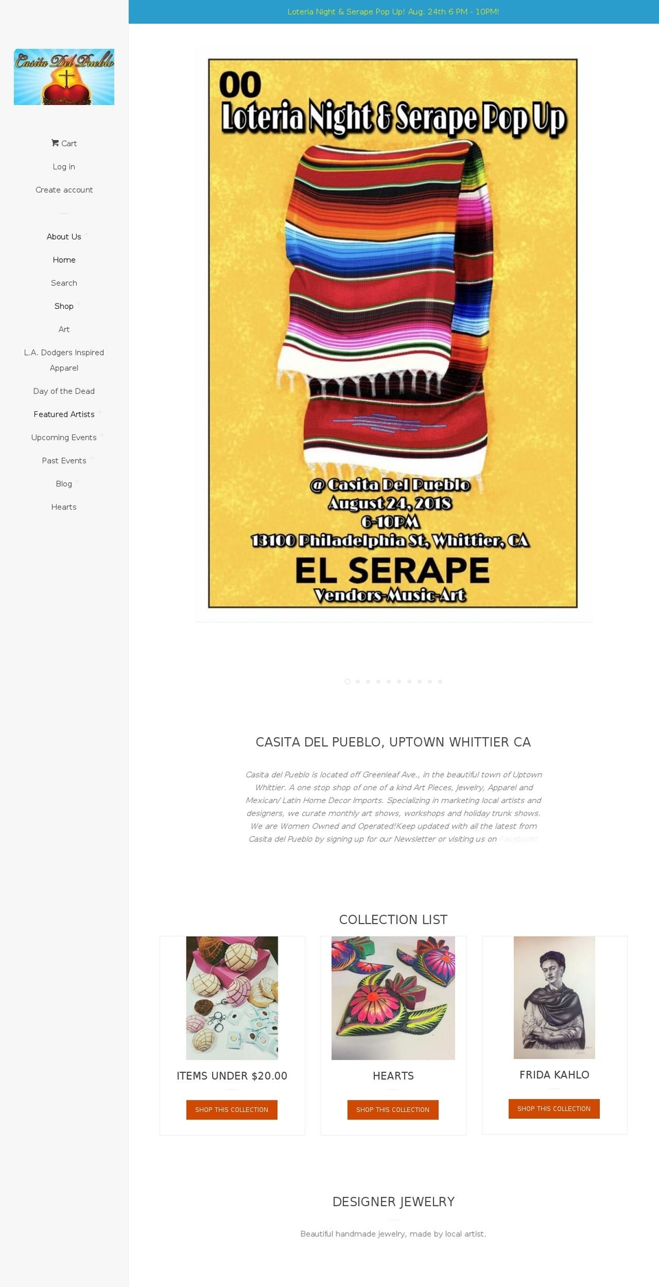 losmuertosuptown.com — Shopify storefront screenshot