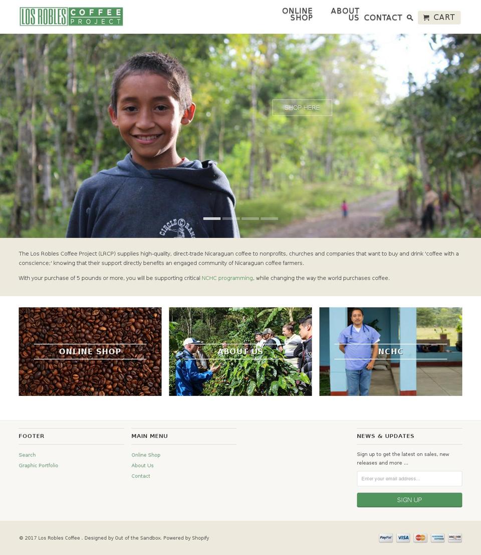 losroblescoffee.com shopify website screenshot