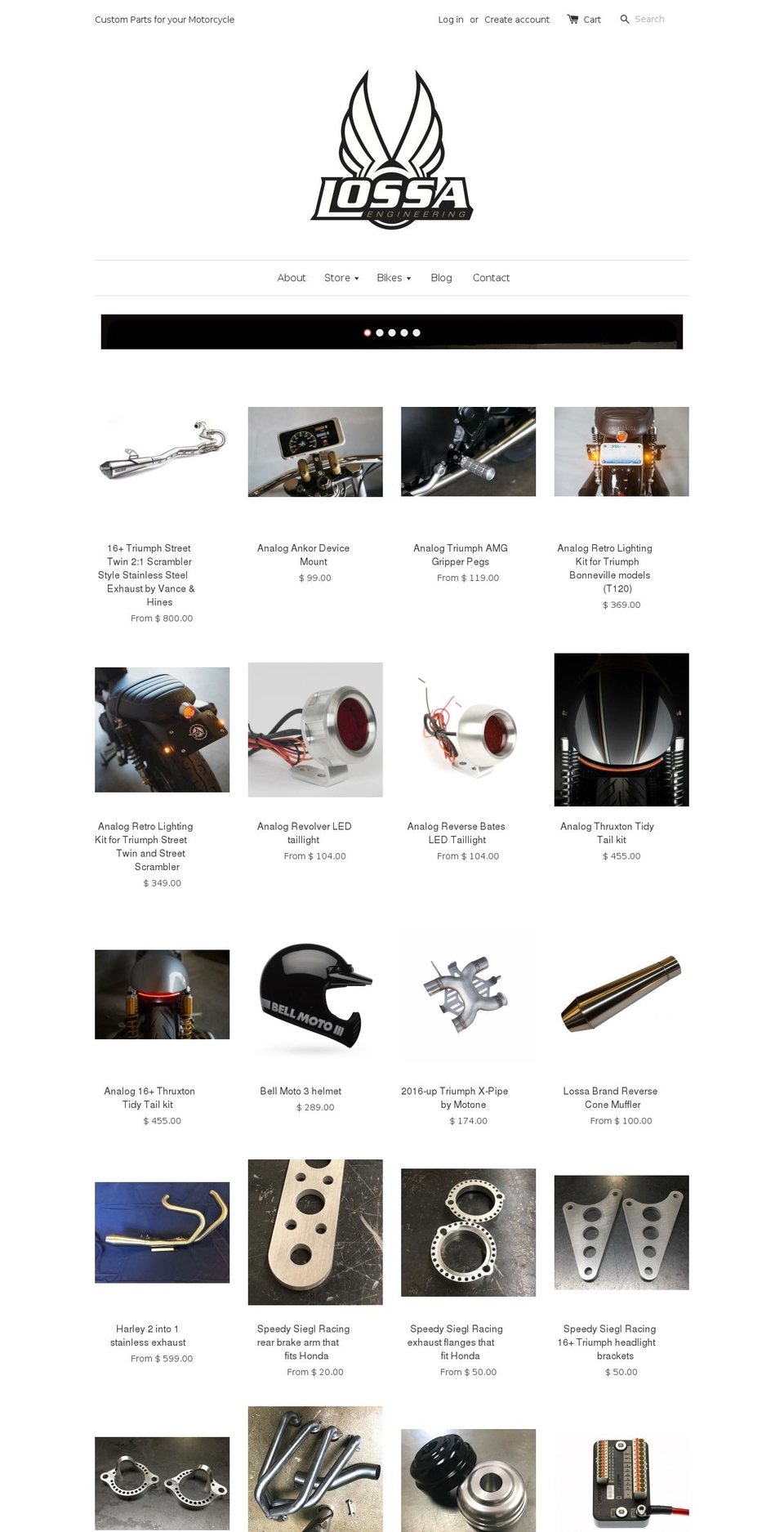 lossamotors.com — Shopify storefront screenshot