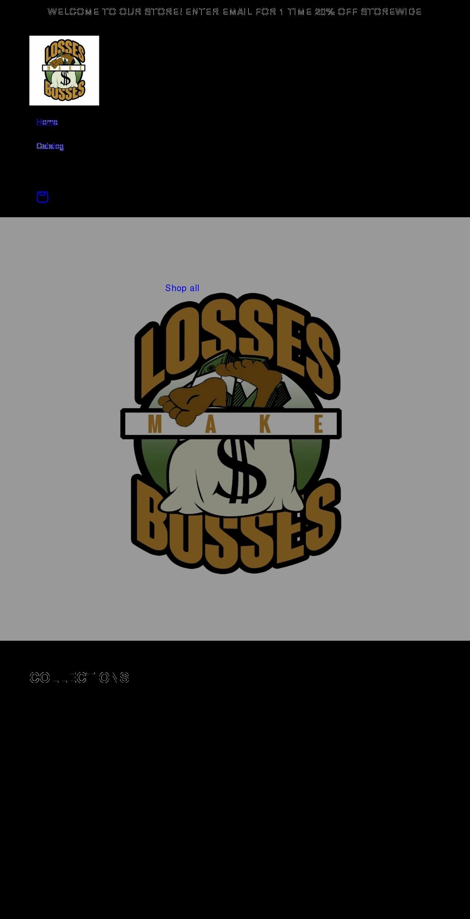 lossesmakebosses.com shopify website screenshot