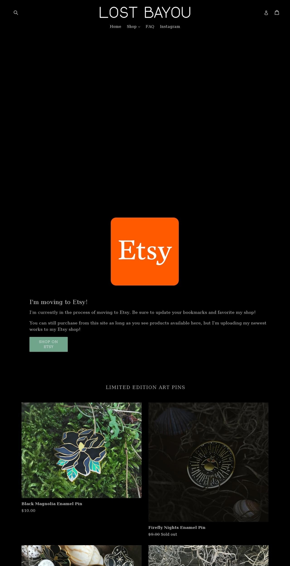 lost-bayou.com — Shopify storefront screenshot