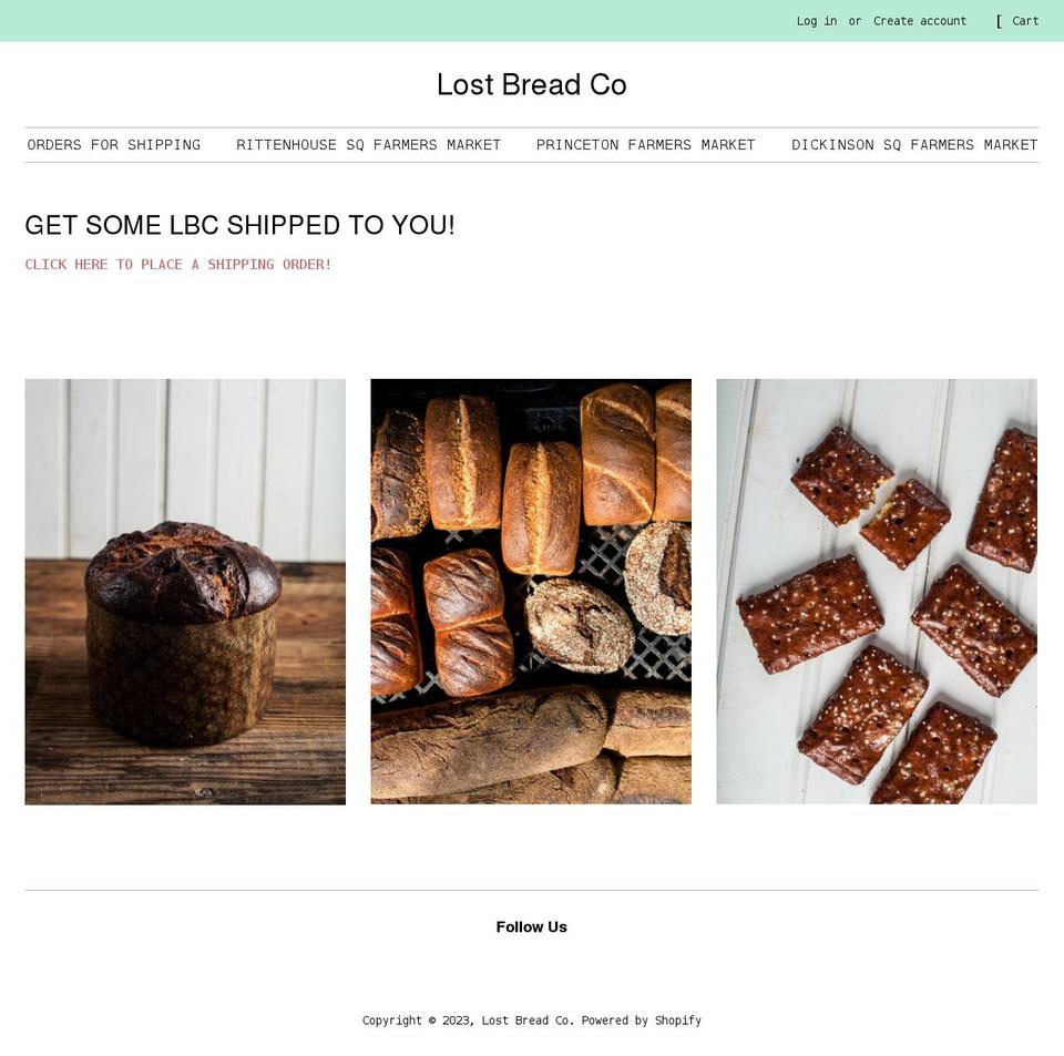 Working Site Shopify theme site example lost-bread-co.myshopify.com