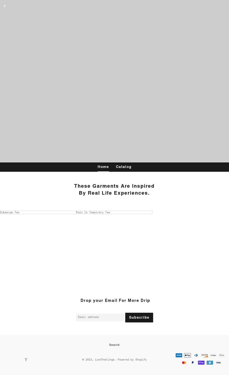 lost-feelings.com shopify website screenshot