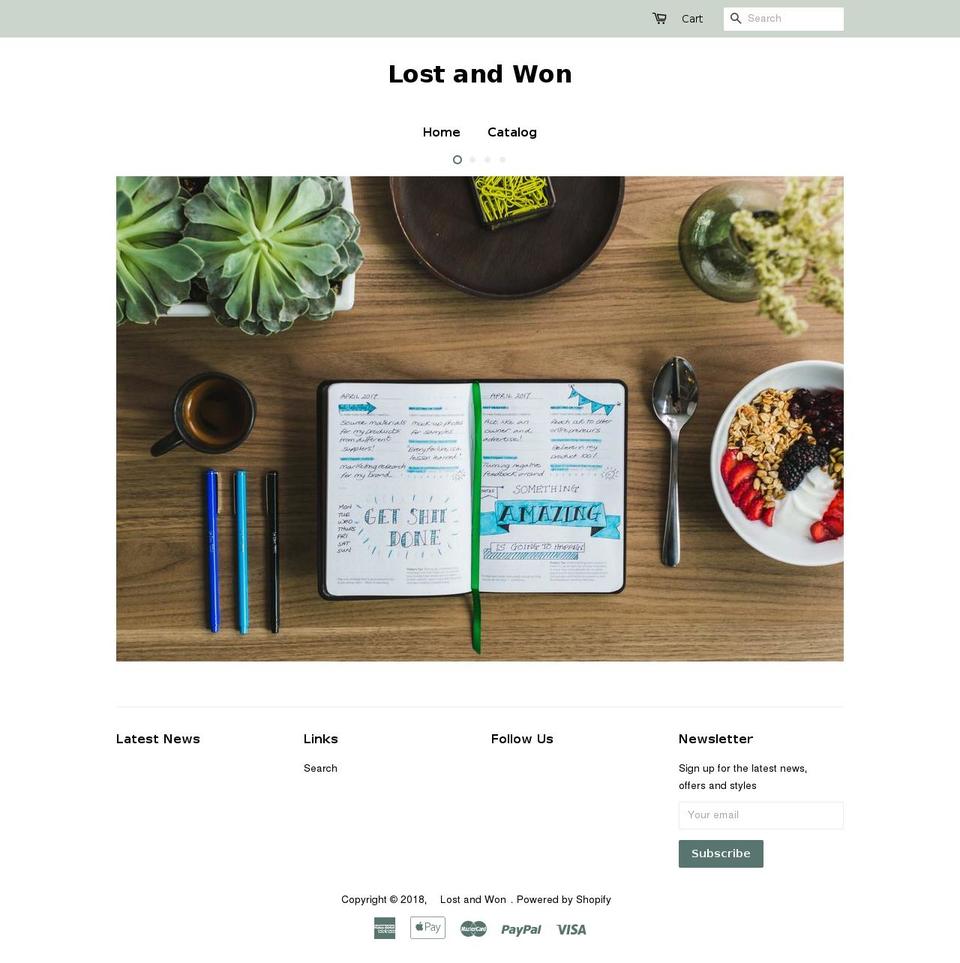 lostandwon.com — Shopify storefront screenshot