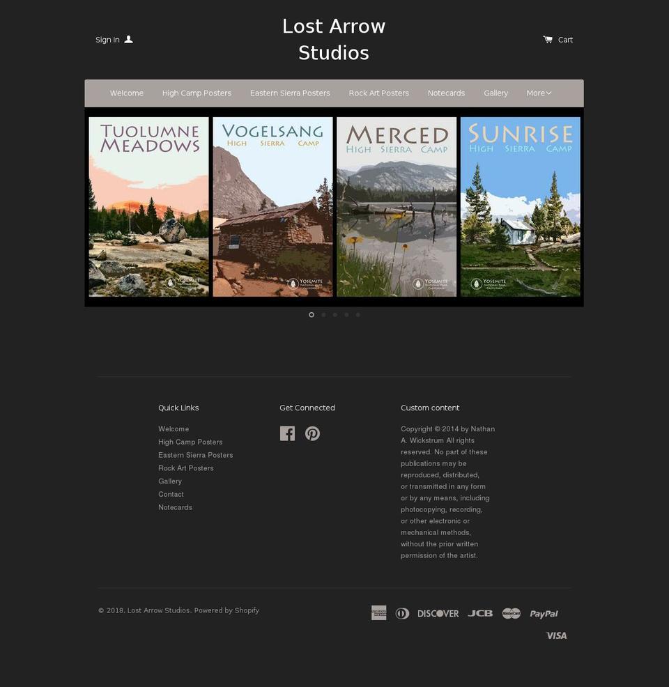 lostarrowstudios.com — Shopify storefront screenshot
