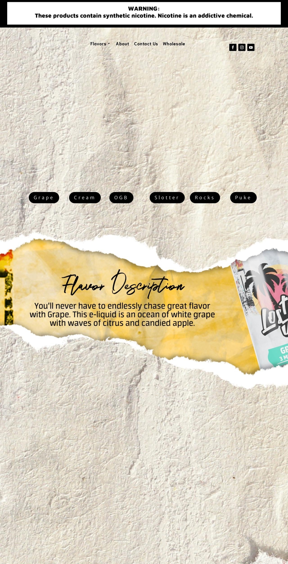 lostartliquids.com shopify website screenshot