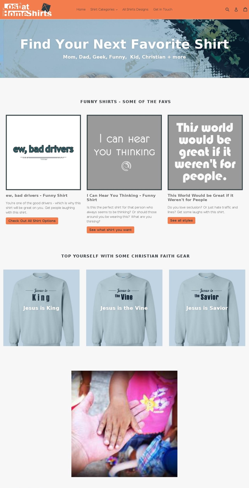 lostathomeshirts.com — Shopify storefront screenshot
